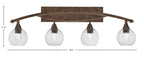 Bow Four Light Bath Bar in Bronze with 5.75" Smoke Bubble Shade