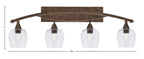 Bow Four Light Bath Bar in Bronze with 6" Clear Bubble Shade