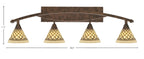 Bow Four Light Bath Bar in Bronze with 7'' Chocolate Icing Shade