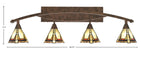 Bow Four Light Bath Bar in Bronze with 7" Zion Art Glass Shade