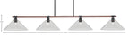 Blacksmith Four Light Bar in Painted Wood-look Metal & Dark Granite with 16" Smoke Bubble Glass Shade