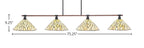 Blacksmith Four Light Bar in Painted Wood-look Metal & Dark Granite with 16" Sandhill Art Glass Shade
