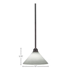 Blacksmith One Light Mini Pendant in Painted Wood-Look Metal & Dark Granite with 10" White Muslin Shade