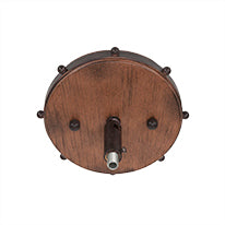 Blacksmith One Light Mini Pendant in Painted Wood-Look Metal & Dark Granite with 10" White Muslin Shade