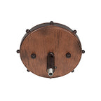 Blacksmith One Light Mini Pendant in Painted Wood-Look Metal & Dark Granite with 10" White Muslin Shade