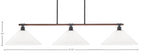 Blacksmith Three Light Island Pendant in Painted Wood-look Metal & Dark Granite with 16" White Muslin Shade