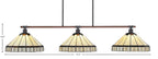 Blacksmith Three Light Bar in Painted Wood-look Metal & Dark Granite with 16" Honey & Brown Mission Art Glass Shade