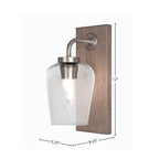 Oxbridge One Light Wall Sconce in Graphite & Painted Distressed Wood-look Metal with 5" Clear Bubble Shade