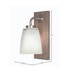 Oxbridge One Light Wall Sconce in Graphite & Painted Distressed Wood-look Metal with 4.5" Square White Muslin Shade