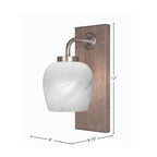 Oxbridge One Light Wall Sconce in Graphite & Painted Distressed Wood-look Metal with 6" White Marble Shade