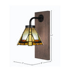 Oxbridge One Light Wall Sconce in Matte Black & Painted Distressed Wood-look Metal with 7" Zion Art Glass Shade
