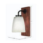 Oxbridge One Light Wall Sconce in Matte Black & Painted Wood-look Metal with 4.5" Square White Muslin Shade
