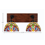 Oxbridge Two Light Bath Bar in Matte Black & Painted Wood-look Metal with 7" Lynx Art Glass Shade