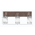Oxbridge Three Light Bath Bar in Graphite & Painted Distressed Wood-look Metal with 4" Onyx Swirl Shade