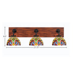 Oxbridge Three Light Bath Bar in Matte Black & Painted Wood-look Metal with 7" Lynx Art Glass Shade