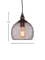 Plexus One Light Pendant in Bronze with With Amber Antique Shade