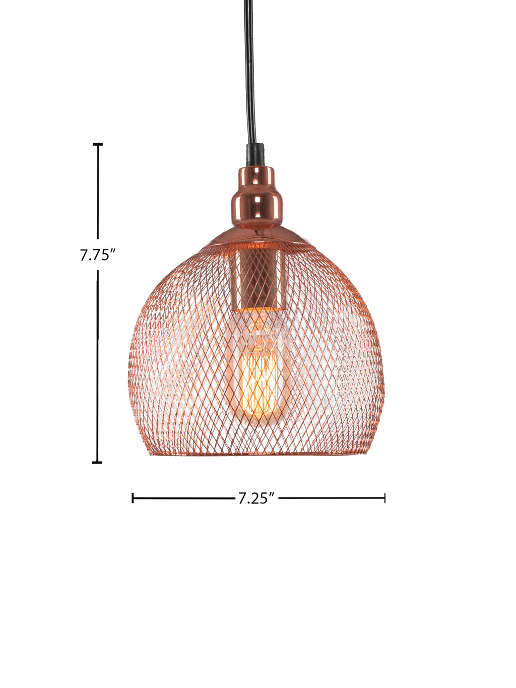 Plexus One Light Pendant in Copper with With Amber Antique Shade