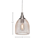 Plexus LED Pendant in Brushed Nickel with Clear Antique LED Shade
