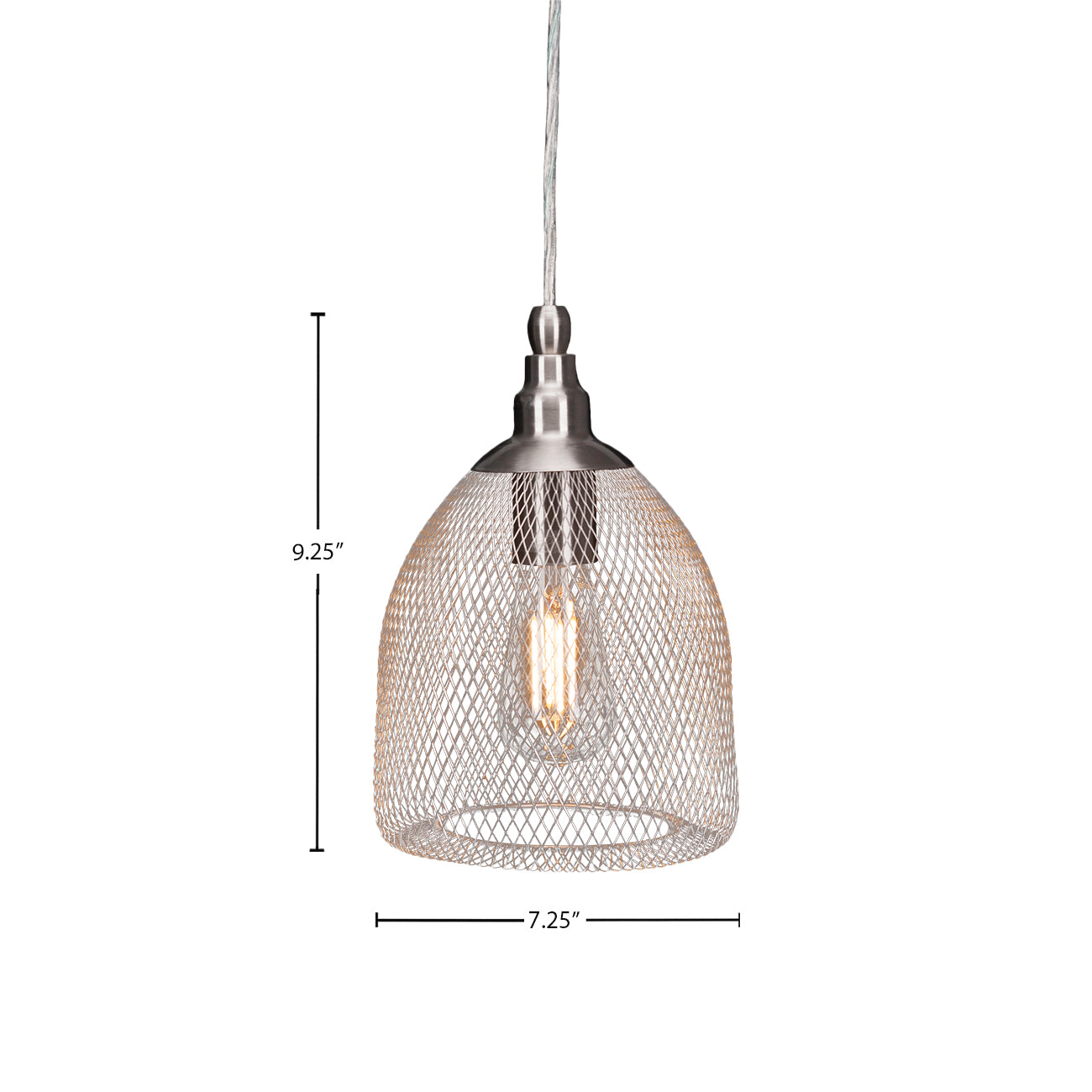 Plexus LED Pendant in Brushed Nickel with Clear Antique LED Shade