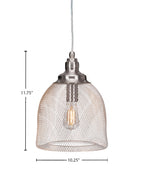 Plexus LED Pendant in Brushed Nickel with Clear Antique LED Shade