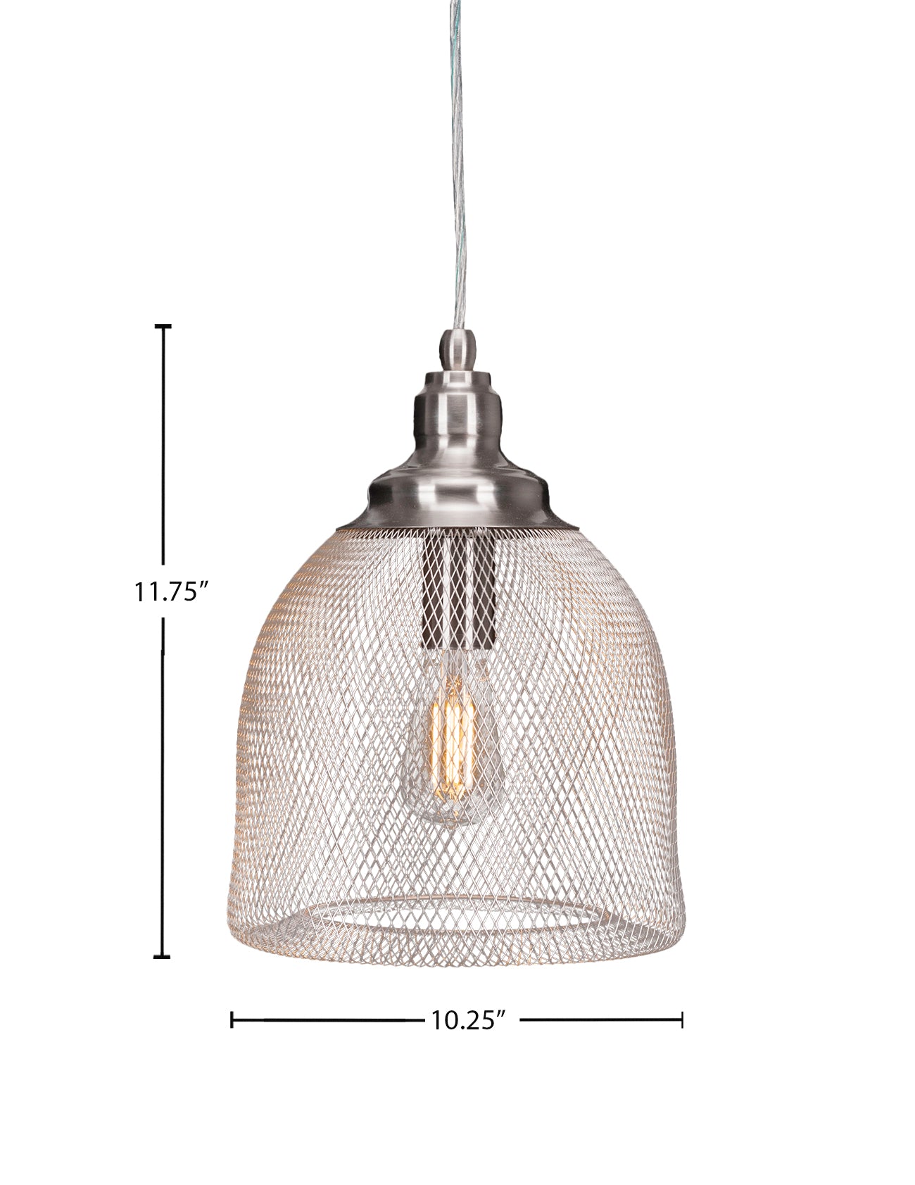 Plexus LED Pendant in Brushed Nickel with Clear Antique LED Shade