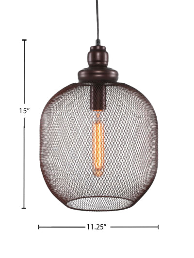 Plexus One Light Pendant in Bronze with With Amber Antique Shade