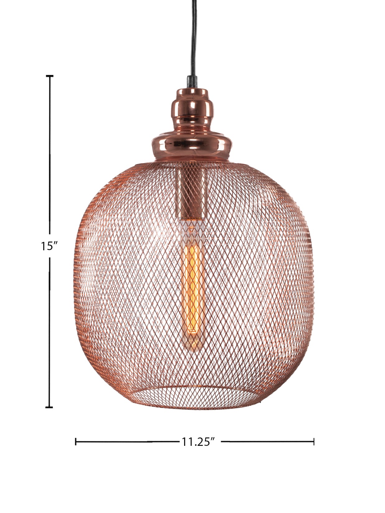 Plexus One Light Pendant in Copper with With Amber Antique Shade