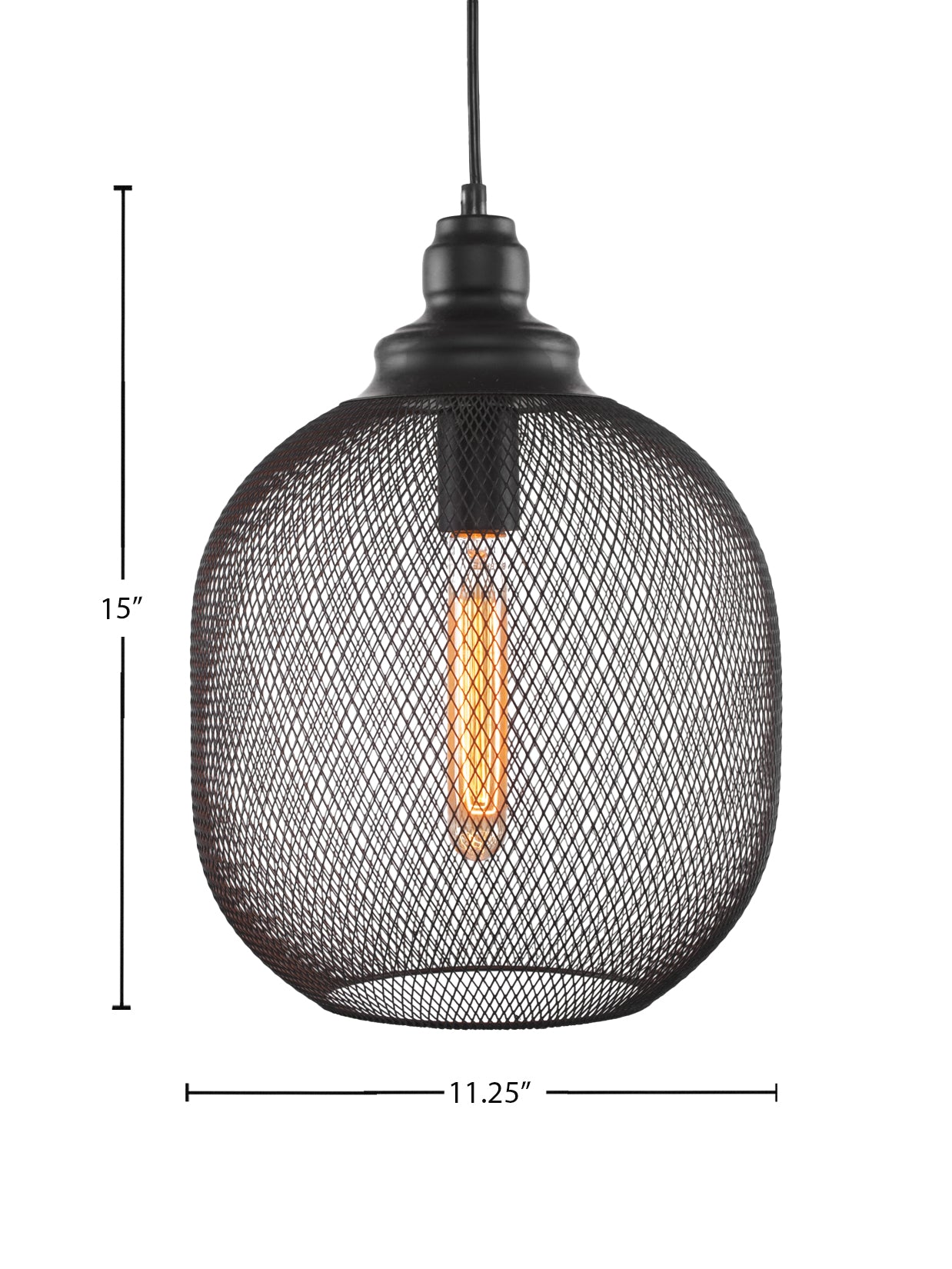 Plexus One Light Pendant in Matte Black with With Amber Smoke Shade