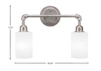 Vintage Two Light Bath Bar in Aged Silver with 4" White Muslin Shade