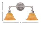 Vintage Two Light Bath Bar in Aged Silver with 7" Firré Saturn Shade