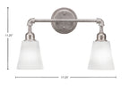 Vintage Two Light Bath Bar in Aged Silver with 4.5" Square White Muslin Shade