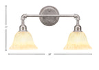 Vintage Two Light Bath Bar in Aged Silver with 7" Italian Marble Shade