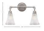 Vintage Two Light Bath Bar in Aged Silver with 5.5" Fluted Frosted Crystal Shade