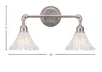Vintage Two Light Bath Bar in Aged Silver with 7" Frosted Crystal Shade
