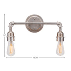 Vintage LED Bath Bar in Aged Silver with 2 Light Bath Bar Shown In Aged Silver Finish With Clear Antique LED Shade