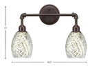 Vintage Two Light Bath Bar in Dark Granite with 5" Natural Fusion Shade