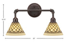 Vintage Two Light Bath Bar in Dark Granite with 7'' Chocolate Icing Shade