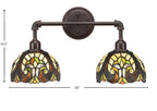 Vintage Two Light Bath Bar in Dark Granite with 7" Ivory Cypress Art Glass Shade