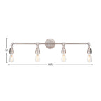 Vintage LED Bath Bar in Aged Silver with 4 Light Bath Bar Shown In Aged Silver Finish With Clear Antique LED Shade