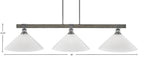 Tacoma Three Light Bar in Graphite & Painted Distressed Wood-look Metal with 16" White Marble Shade