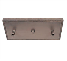 Tacoma Three Light Bar in Graphite & Painted Distressed Wood-look Metal with 16" Smoke Bubble Shade