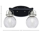 Easton Two Light Bath Bar in Matte Black & Brushed Nickel with 5.75" Smoke Bubble Shade