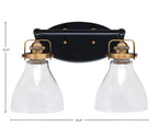 Easton Two Light Bath Bar in Matte Black & Brass with 6.25" Clear Bubble Shade