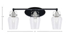 Easton Three Light Bath Bar in Matte Black & Brushed Nickel with 5" Clear Bubble Shade