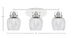 Easton Three Light Bath Bar in White & Brushed Nickel with 6" Smoke Bubble Shade
