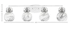 Easton Four Light Bath Bar in White & Brushed Nickel with 5.75" Onyx Swirl Shade