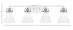 Easton Four Light Bath Bar in White & Brushed Nickel with 6.25" White Marble Shade