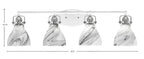 Easton Four Light Bath Bar in White & Brushed Nickel with 6.25" Onyx Swirl Shade