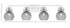 Easton Four Light Bath Bar in White & Brushed Nickel with 6" Smoke Ribbed Shade