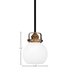 Easton One Light Mini Pendant in Matte Black & Brass with 75" White Marble Shade